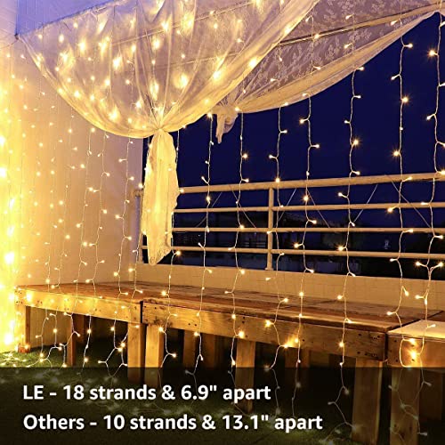 Curtain Fairy Lights Indoor/Outdoor - 306 LEDs, 10x10ft, 18